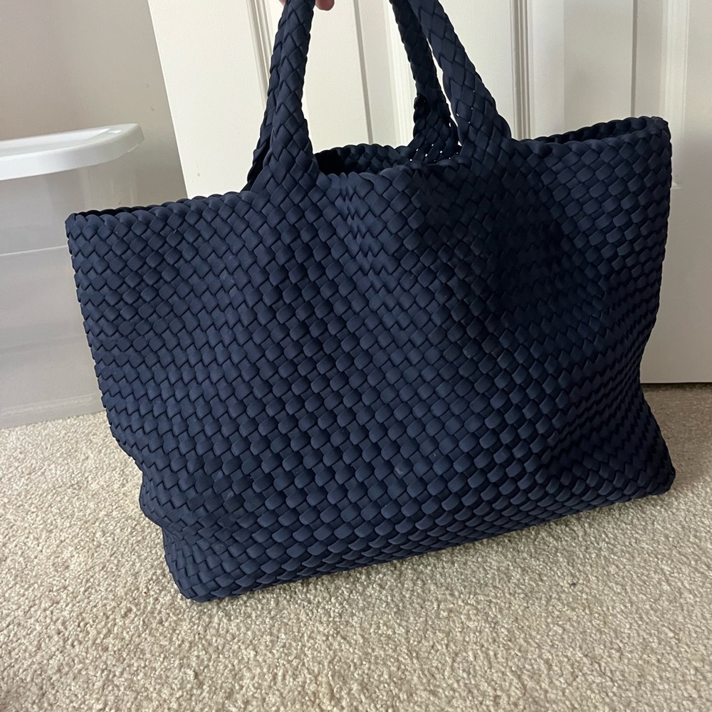 Naghedi Navy Woven Tote Bag - Picture 2 of 7